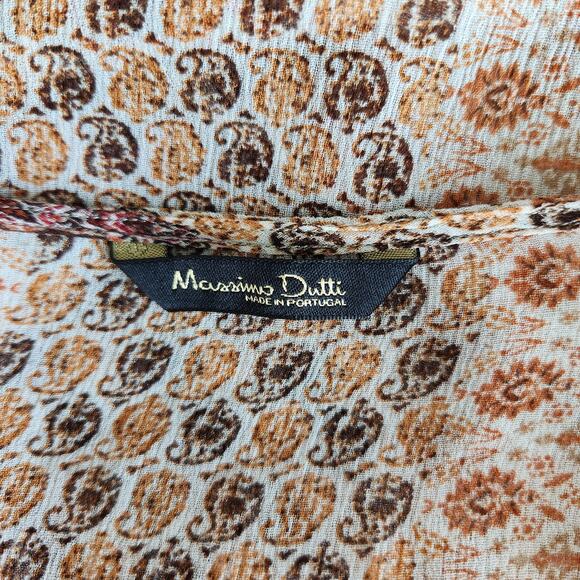 Massimo Dutti Boho Paisley Print Kimono Cardigan Tassel Tie Sheer Layering M - Picture 5 of 9